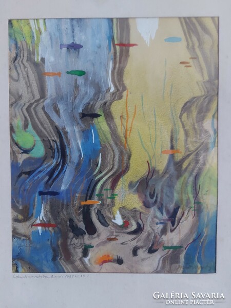 ...... András kortárs festménye - víz alatti táj? - akvarell papíron - 502