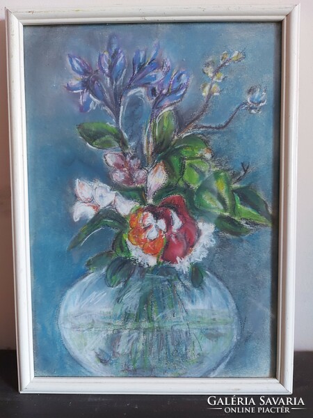 Unsigned painting - still life - pastel, on paper 496