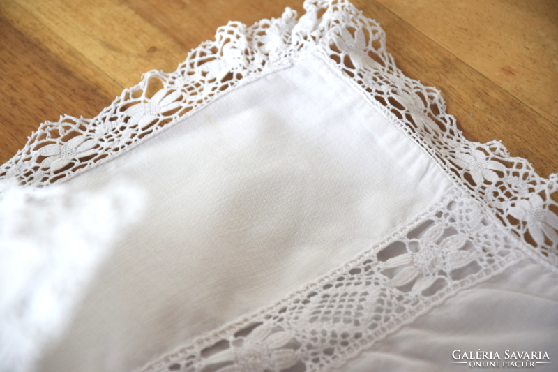 Old antique linen linen lace crochet small pillow cushion cover
