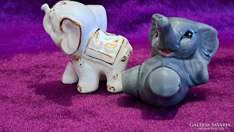 2db porcelán elefánt polcdísz (L3674)