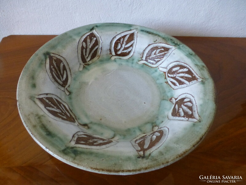 Large turquoise ceramic bowl, thiry ceramics