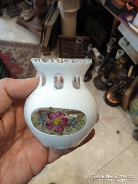 Biedermeier üveg váza, gyönyörű állapotban, 12 cm-es magasságú