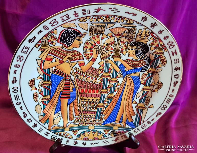 Ancient Egyptian porcelain decorative bowl, wall plate 3 (l3698)