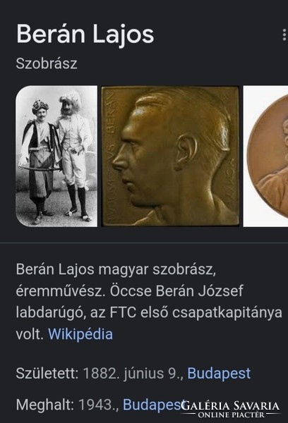 23 .  Sport érem , kitüntetés , plakett . Szeged 1925. 38mm 22,4g. Ag Ezüst. LB beütő