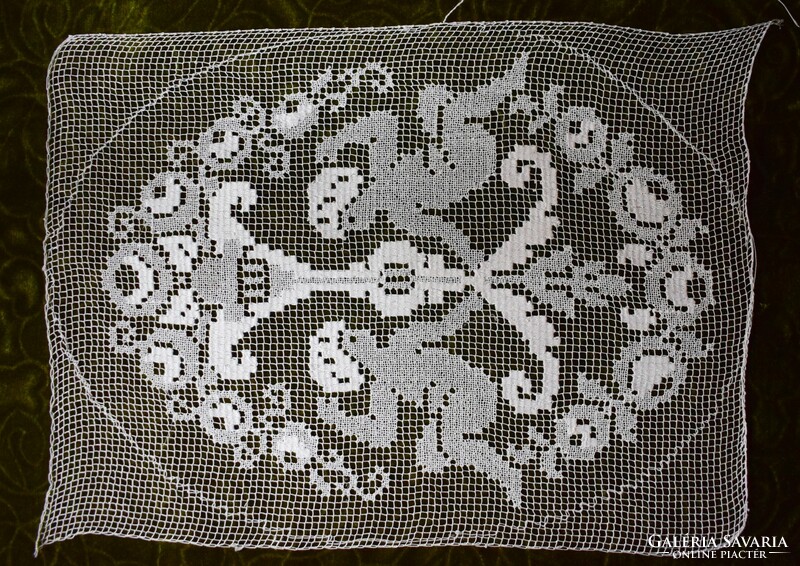 Antique crochet lace puttos, tablecloth, curtain, decorative pillow image insert 30 x 41 cm x 2 pairs of fillets