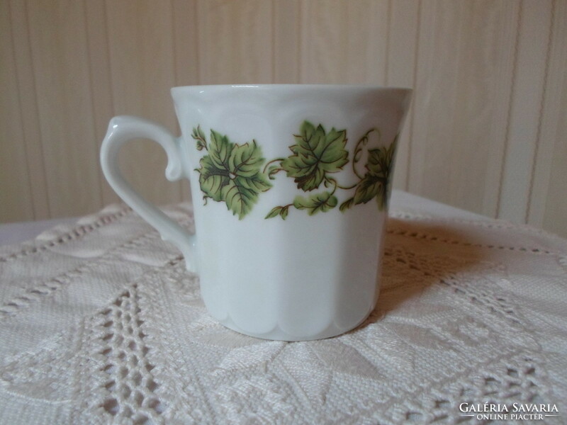 Német porcelán kávéscsésze, csésze (Eschenbach; kávés, leveles)