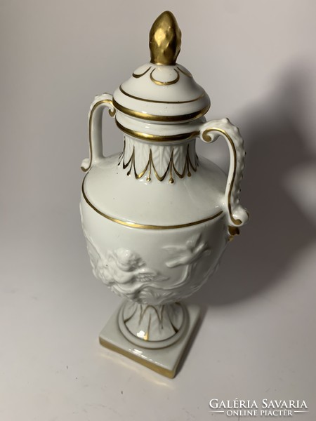 Empire porcelain urn with putto figures