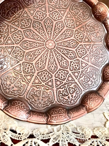 Showy red copper tray
