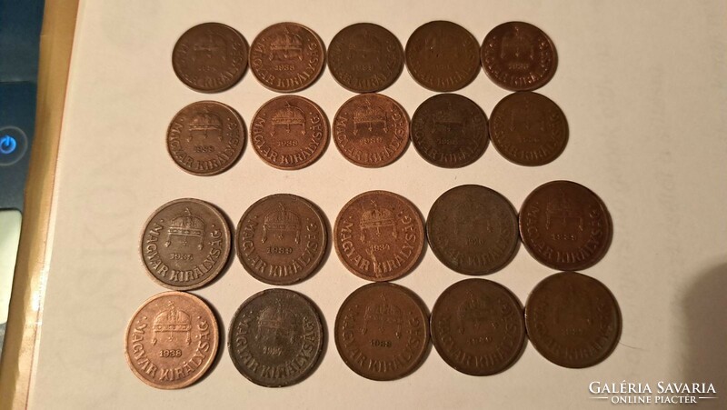 Horthy 1 penny, Kingdom of Hungary, bronze, 2 penny collection.
