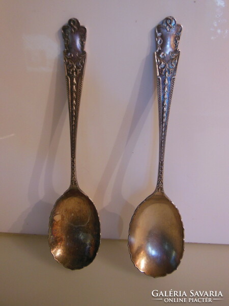 Spoon - 2 pcs. - James dixon & sons - silver-plated - English - 23 x 5.5 cm - old - flawless