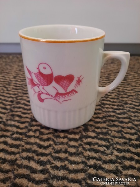 Zsolnay mug with bird of prey