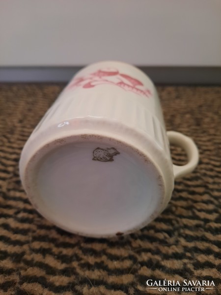 Zsolnay mug with bird of prey