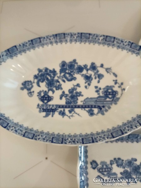 Kék mintás német porcelán kínáló szett