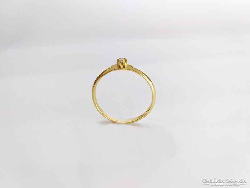 14K. Új, kis Brill köves női arany gyűrű (No.: 29)