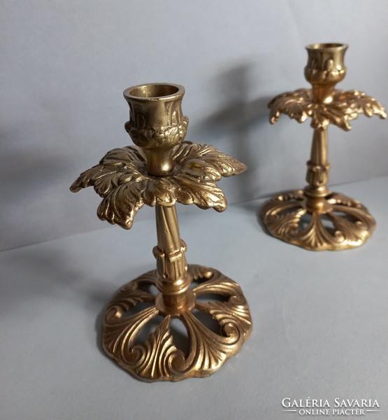 Pair of copper (cast) candle holders
