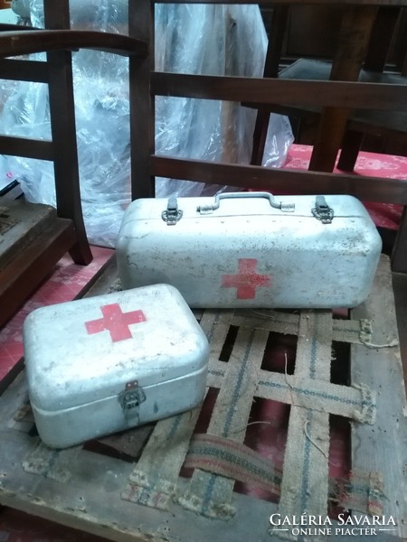 Old aluminum sanitary boxes
