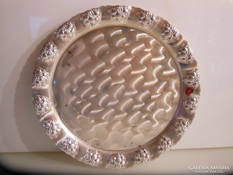 Tray - 33 cm - silver-plated - marked - German - a few tiny match dots on it - flawless