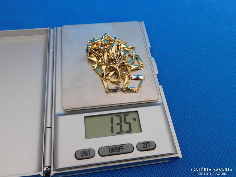 Arany  kétszínű14k  nyaklánc + karlánc  13.5 gr