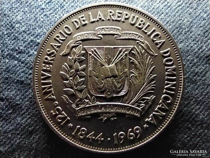 Anniversary of the Dominican Republic of Dominica 1 peso 1969 (id73106)