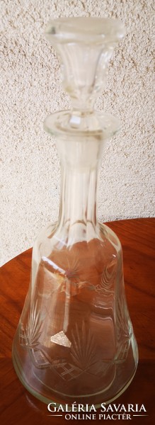 Antik vörös boros dugós üvegek likörös palackok, karaffa Szecessziós eredeti csiszolt üvegek Videó