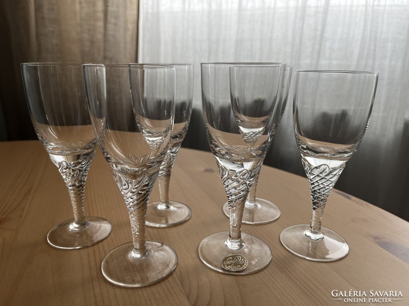 Bohemia glass 6db-os Pálinkás, rövid italos, likőrös talpas pohár szett