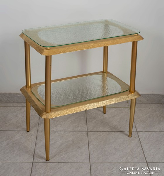 Retro copper table with glass tops