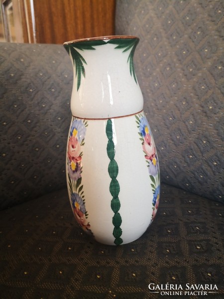Folk Art Nouveau faience vase from Hollóház, Szakmáry period - after Emil Fischer, rarity
