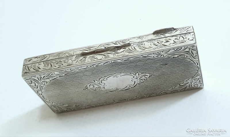 Silver (800) houbigant French powder, powder compact, powder holder, with lipstick holder
