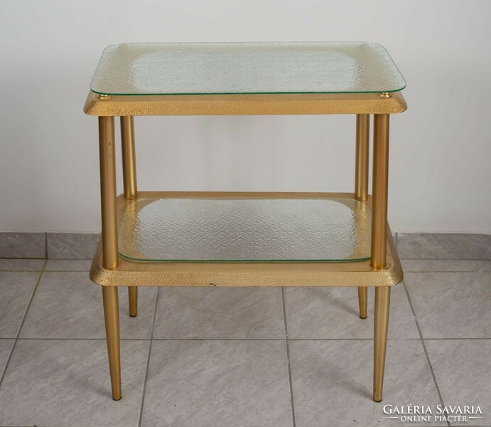 Retro copper table with glass tops