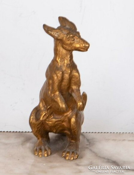 Aranyozott bronz kenguru figurás tintatartó
