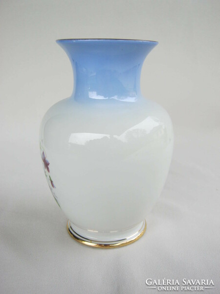 Hollóháza porcelain vase with a violet pattern
