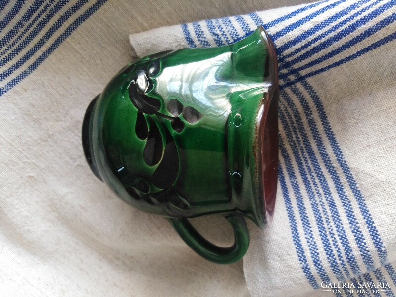 Picur ceramic jug - green glazed / handmade