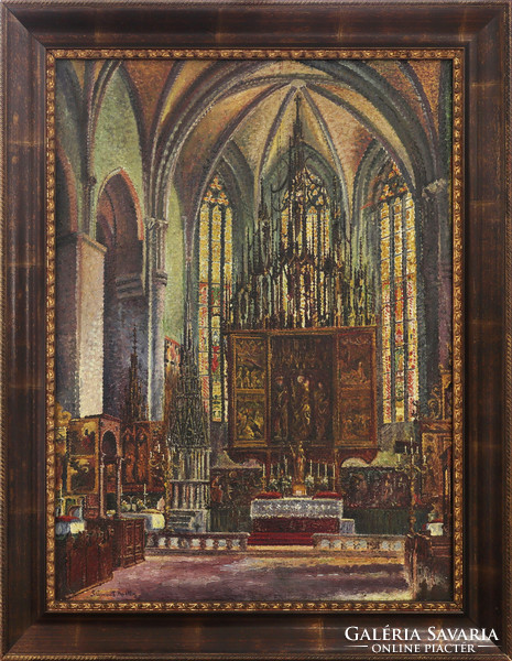 Madeleine Schwartzné Forberger - church interior (main altar of Saint James Church in Lőcs)