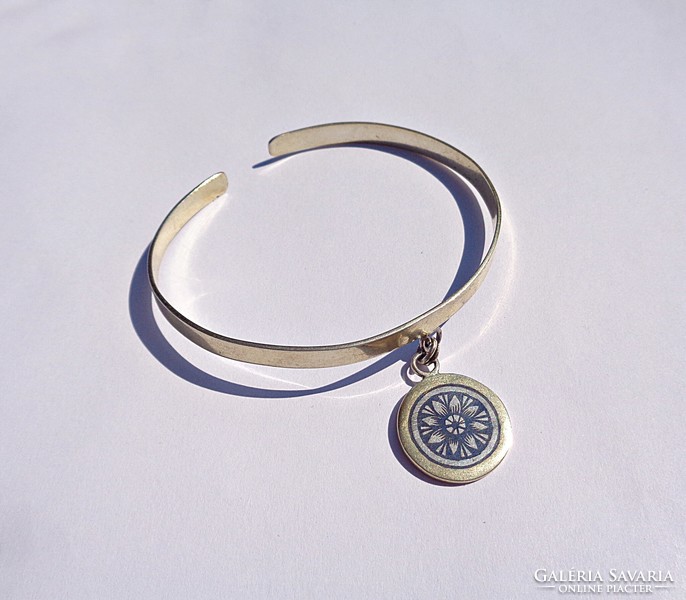 Gold-plated, niello silver bracelet