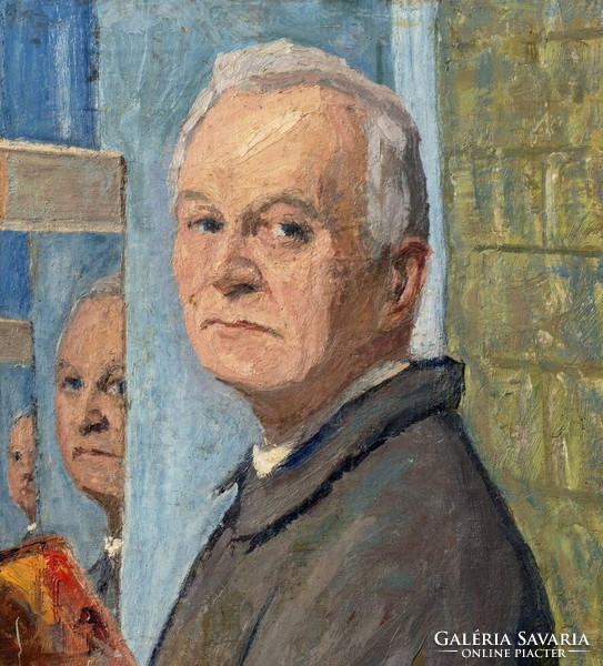 Gyula Halvax: self-portrait in the mirror
