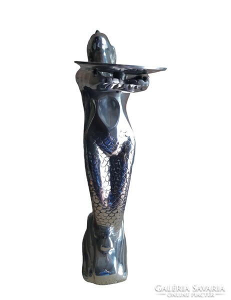 Mermaid statue with chrome coating