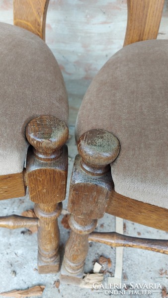 LEÁRAZTAM! Antik fa székek kárpitozott szegecselt hibátlan kárpit masszív faragott tölgyfa