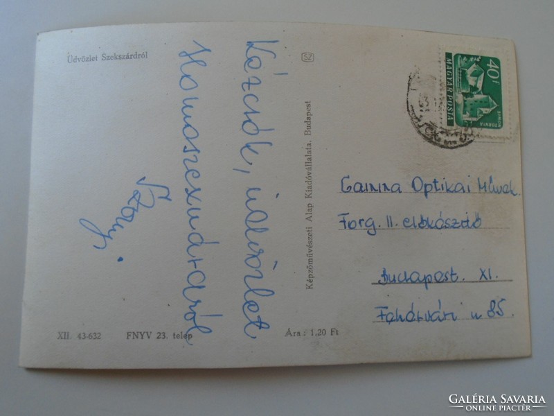 D195090 Régi képeslap - 1963 Szekszárd