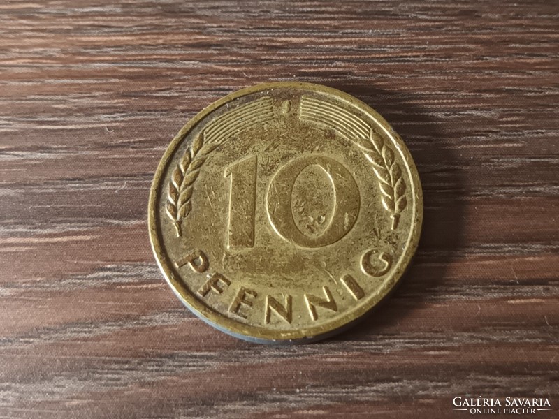 10 Pfennig, Germany 1950 with mint mark