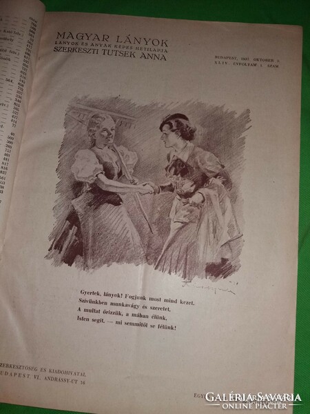 1938.TUTSEK ANNA : Magyar lányok Lányok és anyák képes hetilapja KÖNYVBE TELJES ÉVAD képek szerint