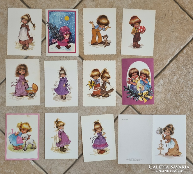 12 Pcs Zsuzsa Füzes fairy tale retro postcard baby graphic greeting card postcard package