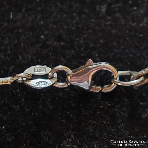 Silver ankh cross pendant on semi-rigid snake chain