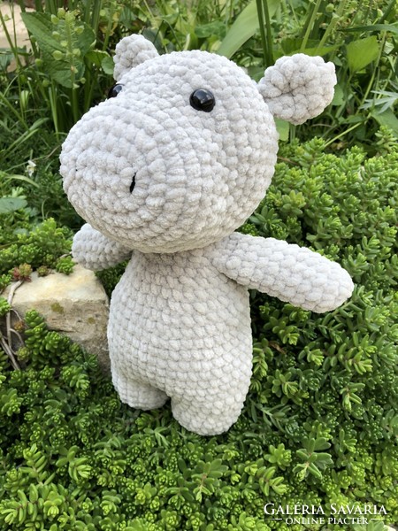 Unique crocheted plush (amigurumi) hippopotamus