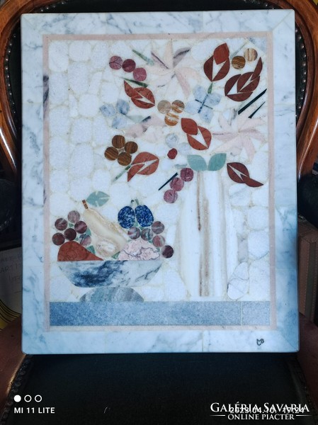 Róbert Balázs József (1930 - 2010) and Ernő Balázs Miklós (1960 -) Still life - marble mosaics