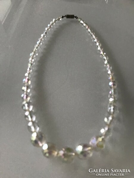 Necklace made of aurora borealis crystals, 49 cm long