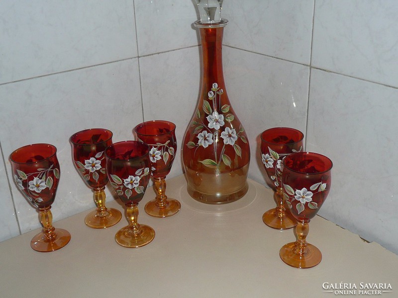 Czech Bohemian wine glass set