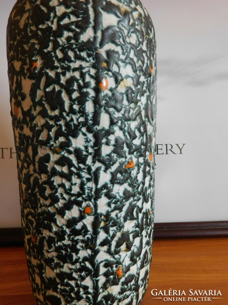 Retro kerámia váza - mid century - 28.5 cm - repedt