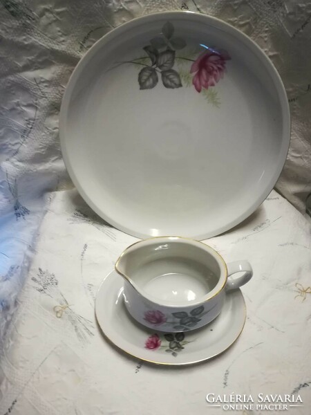 Alföldi porcelain round bowl + sauce tray