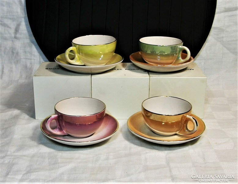Retro coffee cup with base - industrial ceramics - 4 pcs