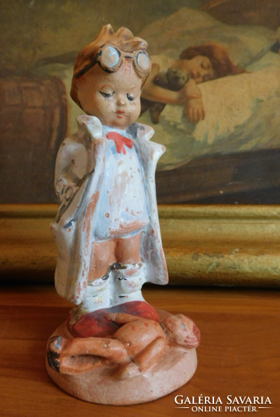 Hummel cop marked ceramic - little boy playing doctor